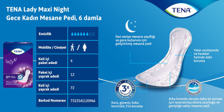 tena maxi night mesane pedi bez dunyası